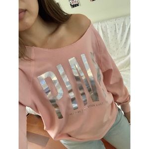 Victoria’s Secret PINK silver holographic sweater